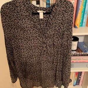H&M blue floral blouse, size 14